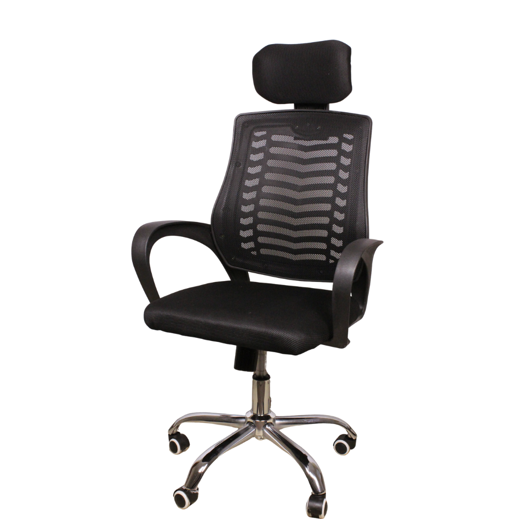 Secretarial Mesh Chair ~ Adjustable Headrest and Lumbar Support - Image 5