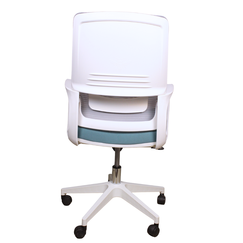 White Ergonomic Mesh Office Chair ~ Mid Back, Lumbar Support - Image 2