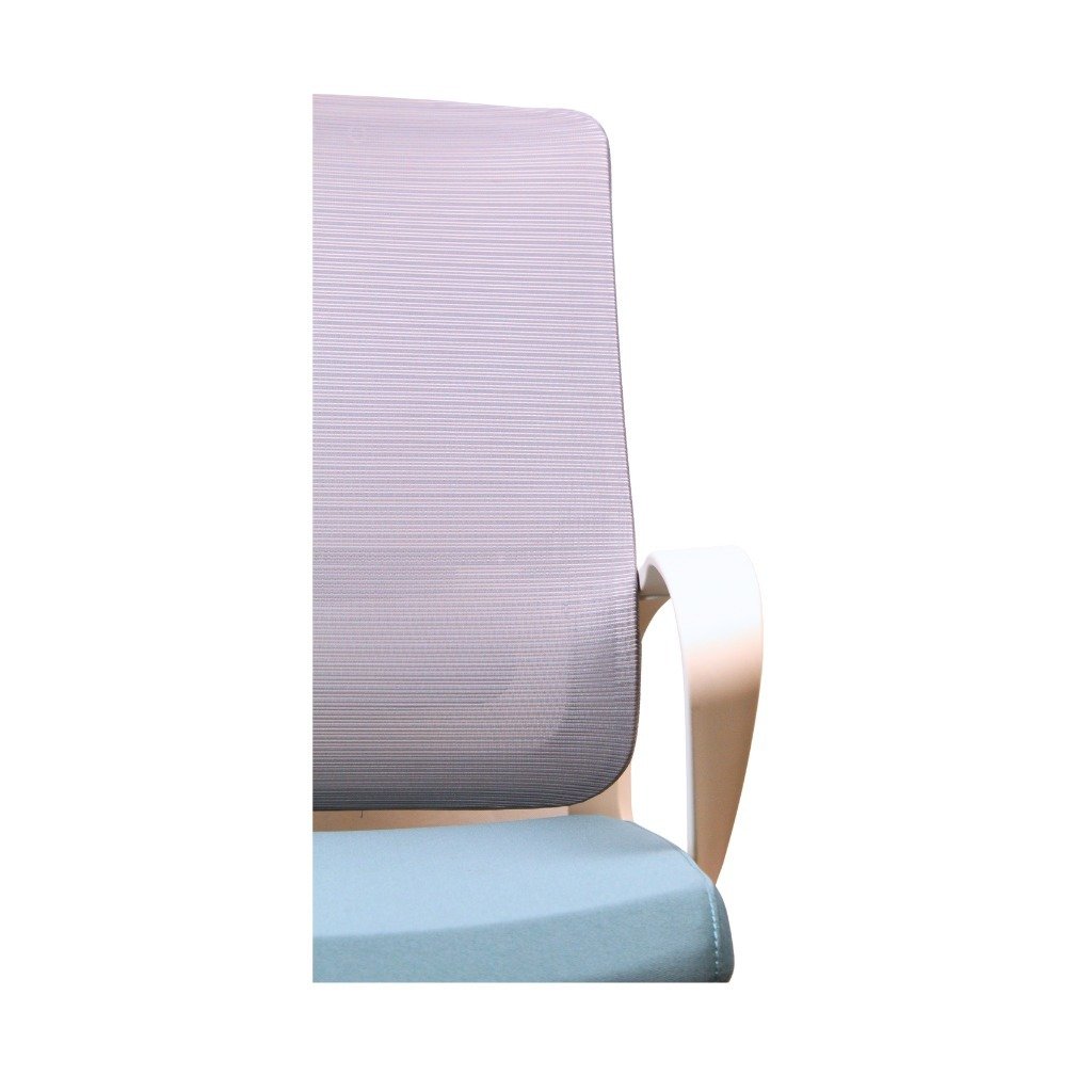 White Ergonomic Mesh Office Chair ~ Mid Back, Lumbar Support - Image 6