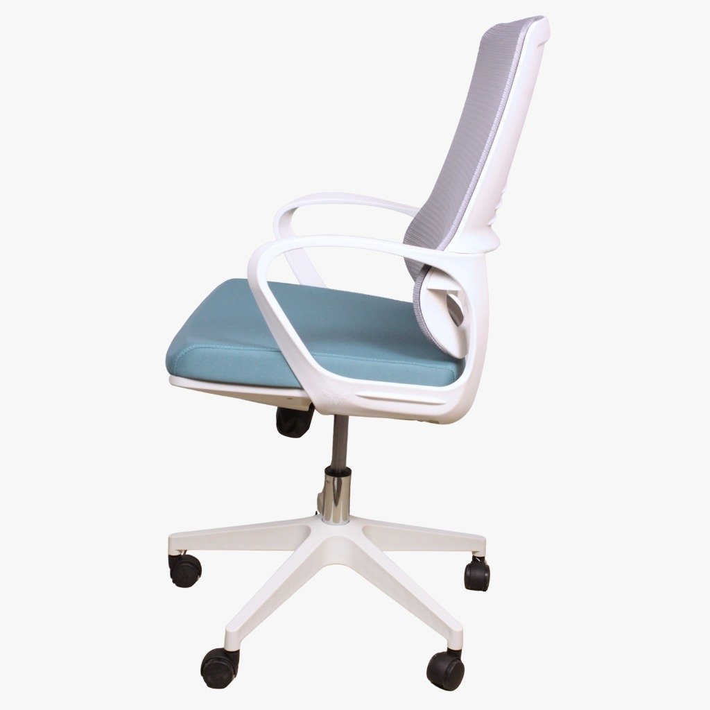 White Ergonomic Mesh Office Chair ~ Mid Back, Lumbar Support - Image 7