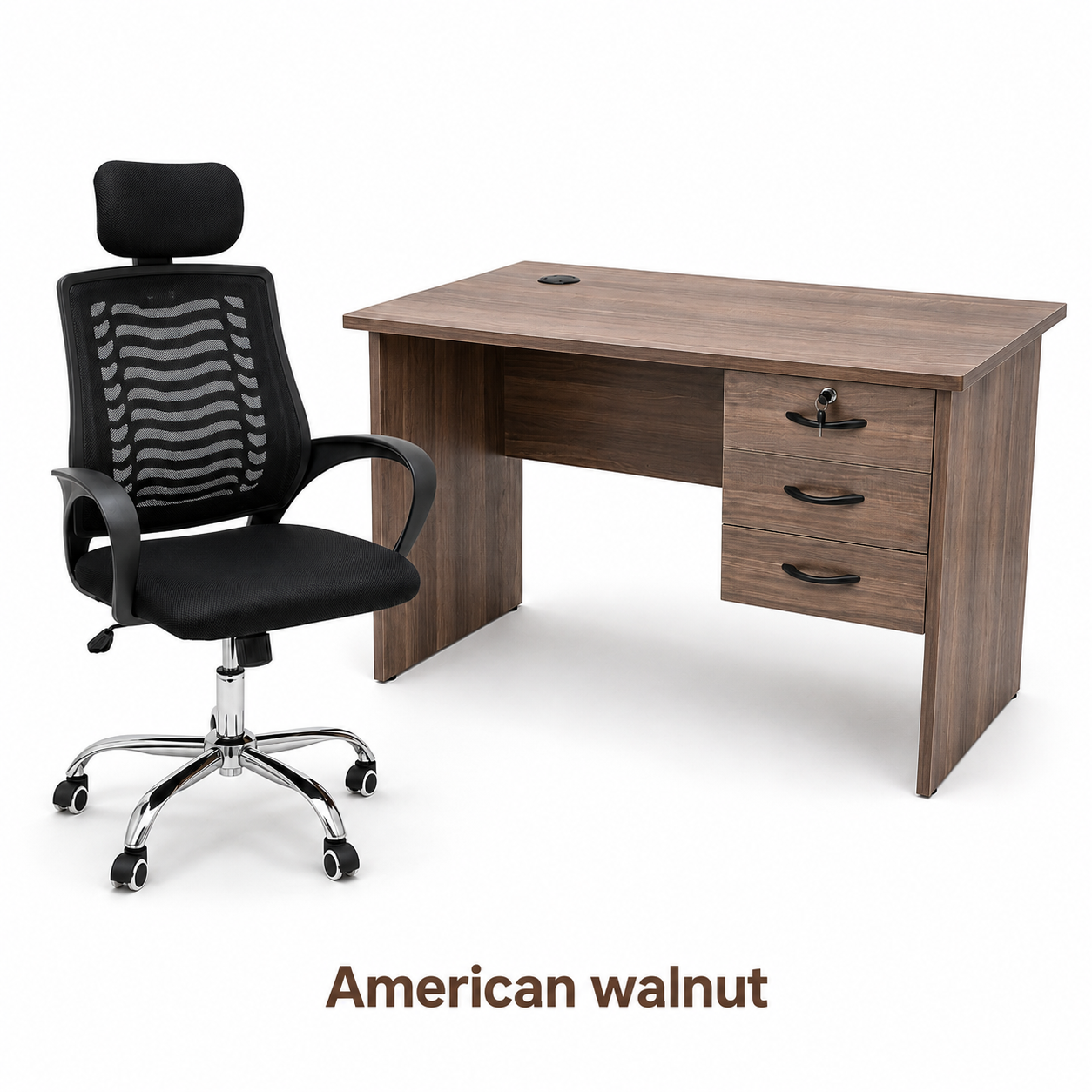 1M Desk & Headrest Mesh Chair Combo - Image 4