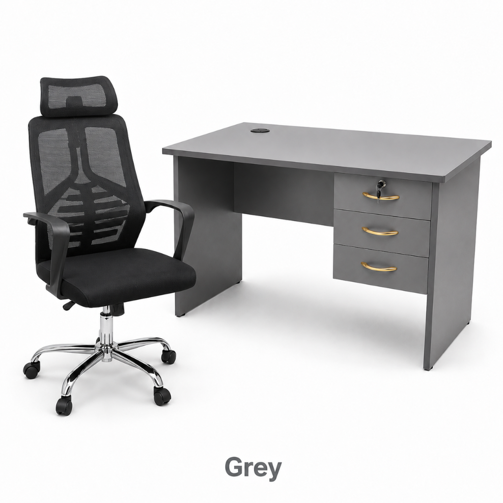 1M Desk & High-Back Ergonomic Mesh Chair Combo - Image 4