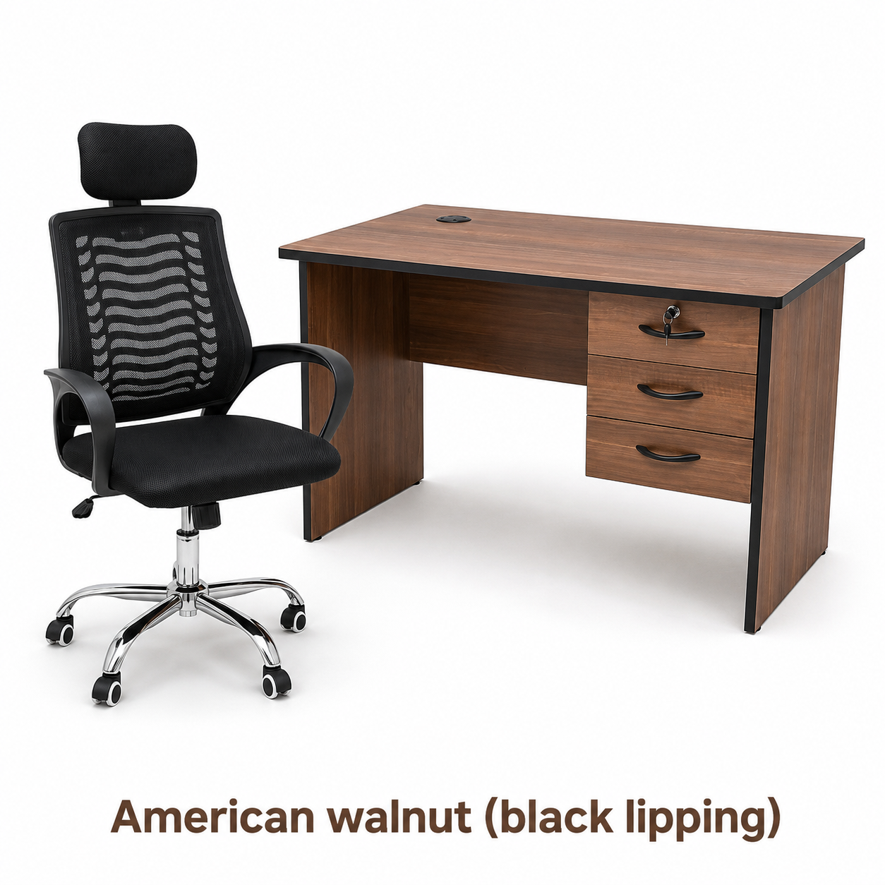 1M Desk & Headrest Mesh Chair Combo - Image 3
