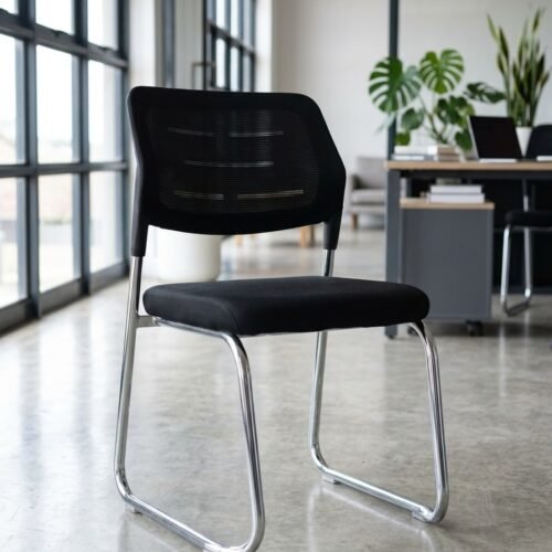 Armless Mesh Cantilever Visitor Chair