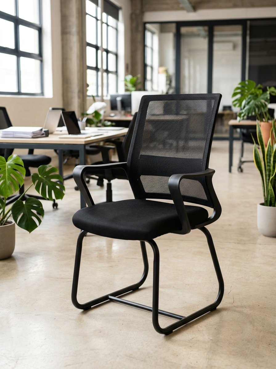 High-Back Mesh Cantilever Visitor & Conference Room Chair