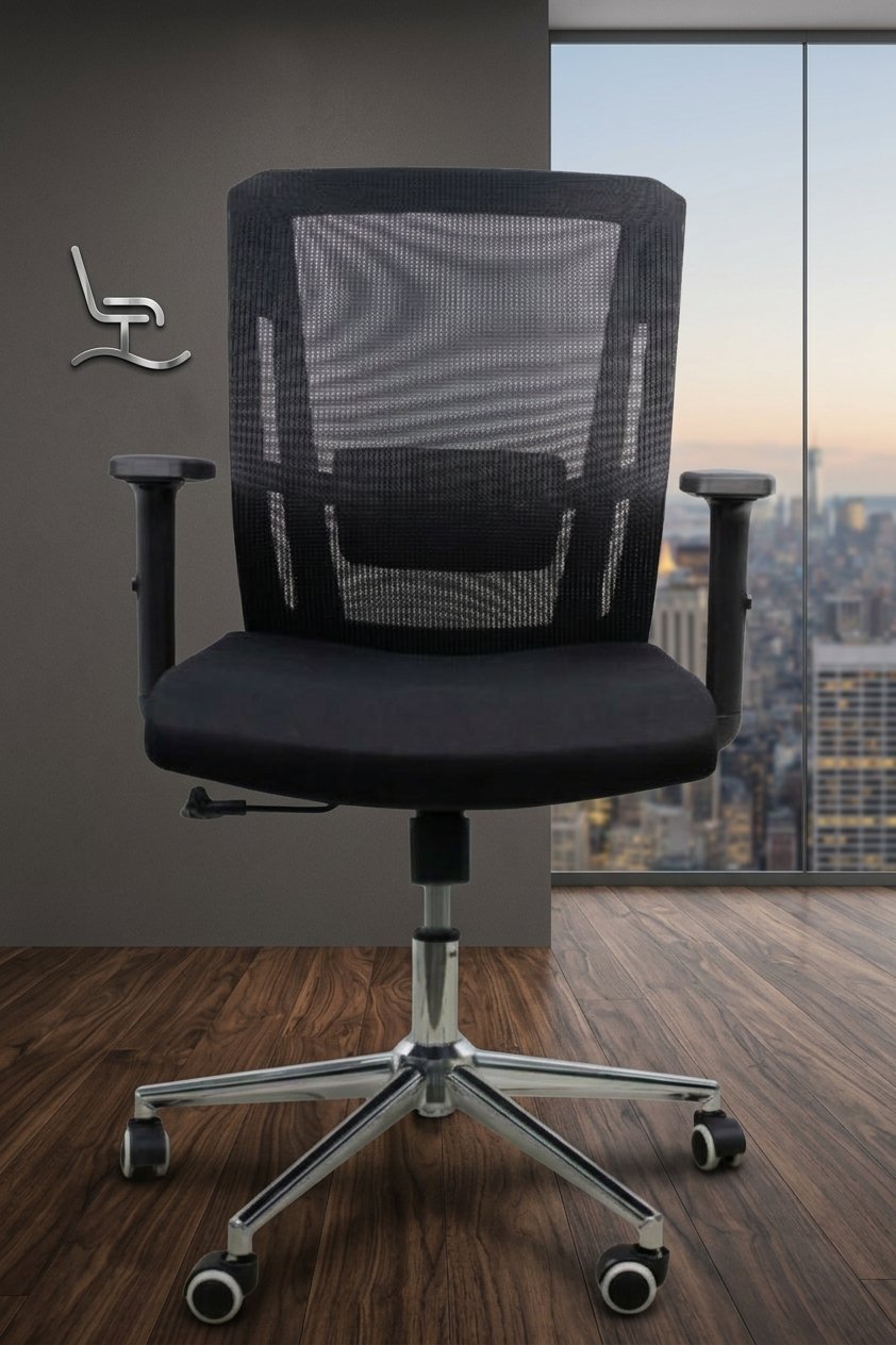 Ergonomic Mid-Back Mesh Office Chair with Chrome Base