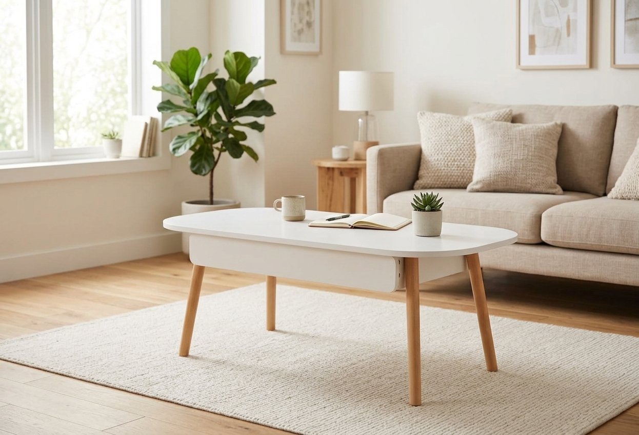 Modern Minimalist Wooden-Leg Coffee Table