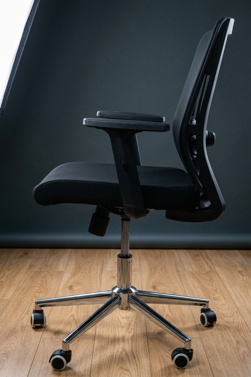 Ergonomic Mid-Back Mesh Office Chair with Chrome Base - Image 3