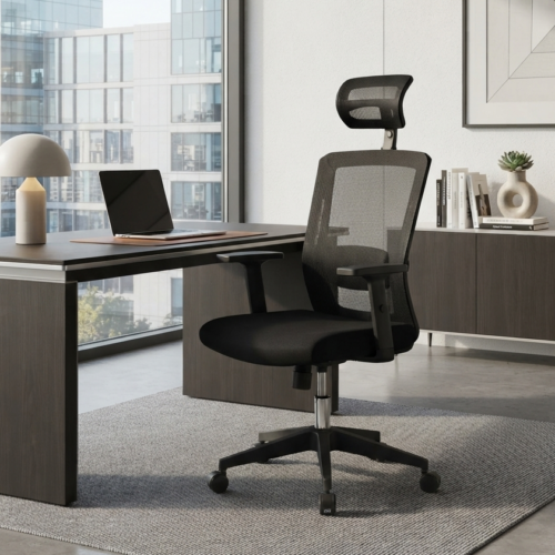 High-Back Ergonomic Mesh Office Chair with Headrest