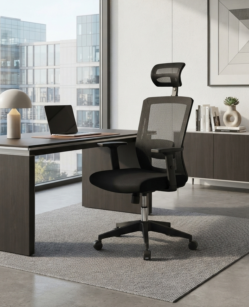 High-Back Ergonomic Mesh Office Chair with Headrest