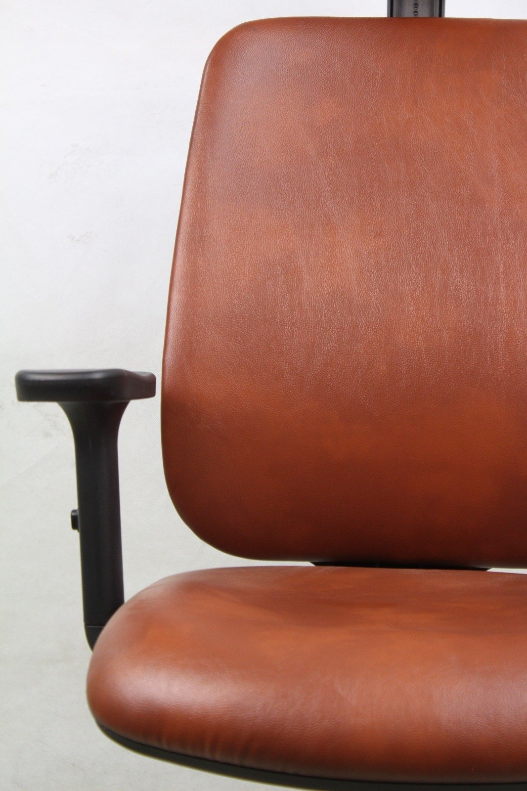 Ergonomic Brown Leather Office Chair with Headrest - Image 4