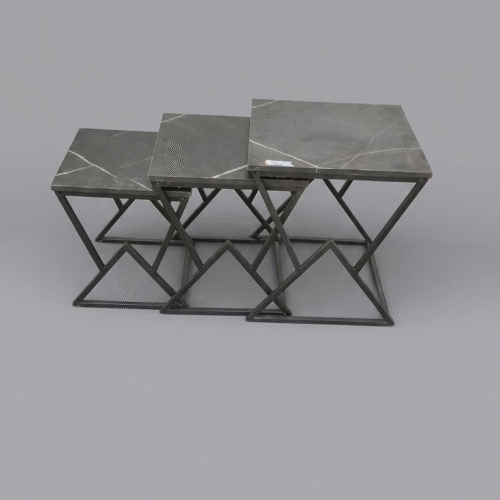 Modern Geometric 3-Piece Nesting Table Set